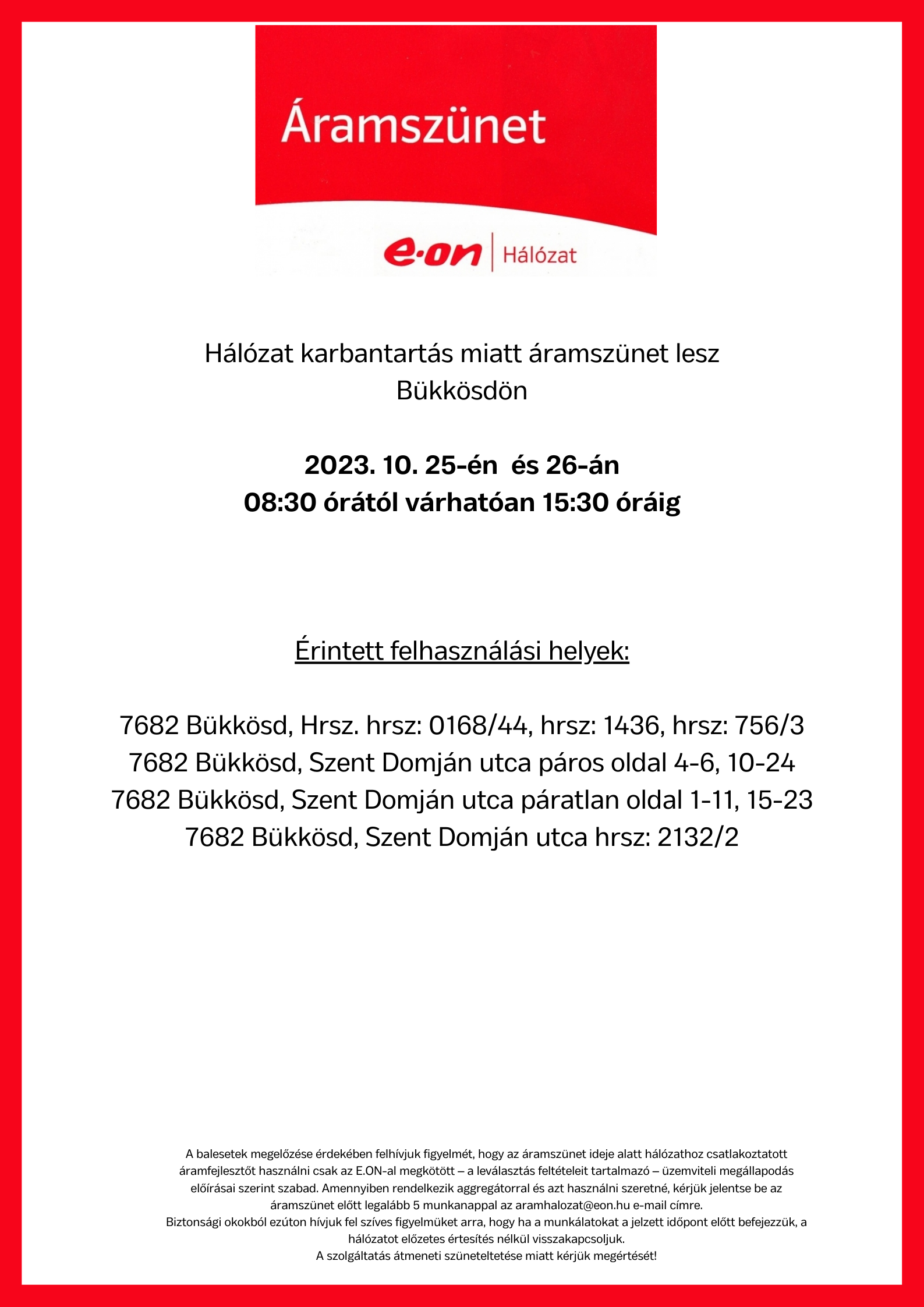 Áramszüne bükkössd